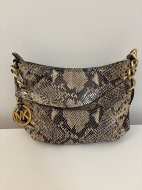 Michael Kors Snake-Print Shoulder Bag